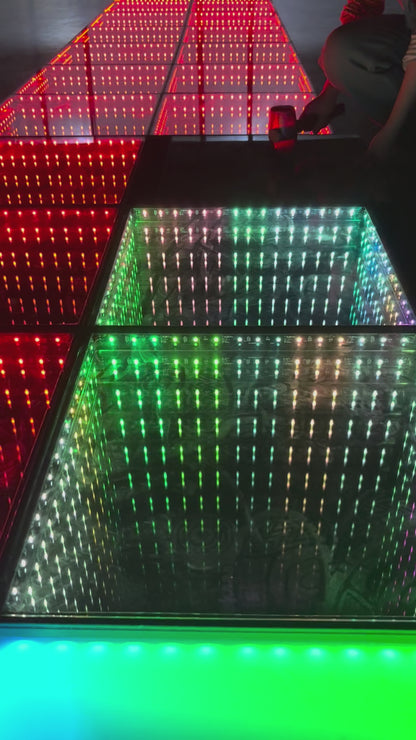 MOKA SFX MK-LD02 Rainbow Magnetic Interactive LED Dance Floor with Flight Case
