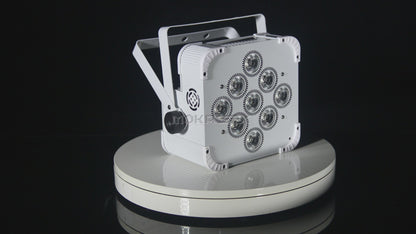 MOKA SFX P-03 Battery Wireless 9*18w RGBWA+UV 6 IN 1 White LED Par Cans