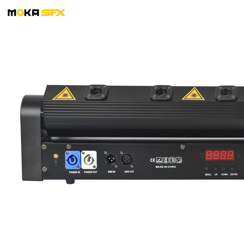 MOKA SFX MK-LS08 8 Eyes RGB Full Color/ Single Red Moving Head Laser Light for Bar Nightclub DJ Club