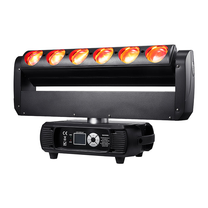 6x40W RGBW Infinite Rotating Moving Head Beam Light