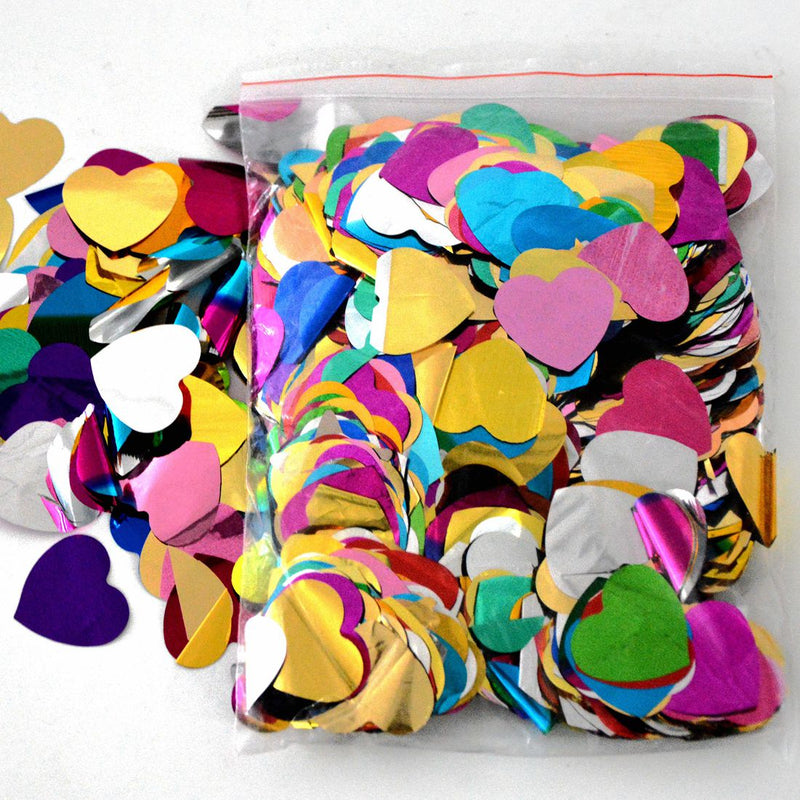 Confeti metálico colorido en forma de corazón MOKA SFX para fiestas de cumpleaños y bodas (5 kg/bolsa)