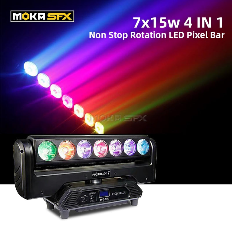 7x15W RGBW 4IN1 Rotation LED Moving Head