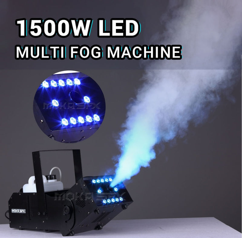 MOKA SFX MK-F19 1500W Máquina de humo multiángulo 12 * 3w Led Máquina de niebla de efectos especiales