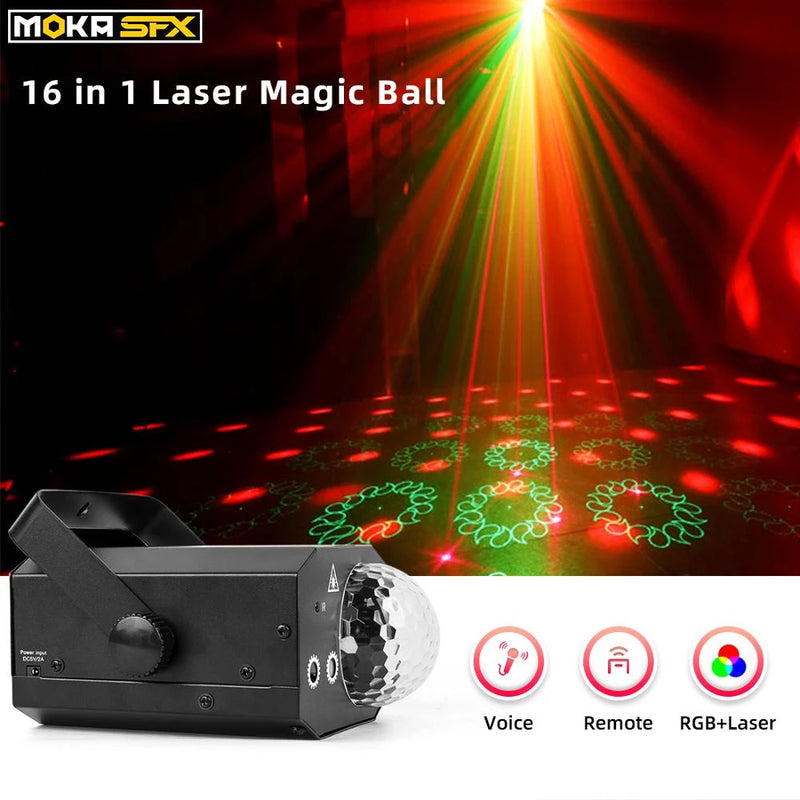 Lumière laser Projecteur de scène DJ Disco LED L16 deux-en-un 16 images  cristal petite boule magique