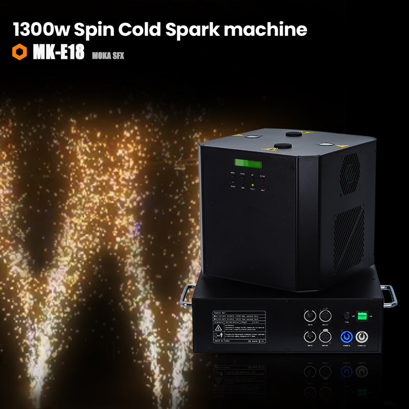MOKA SFX E18 Rotate Cold Spark machine 1300w Dual Spin Sparkle