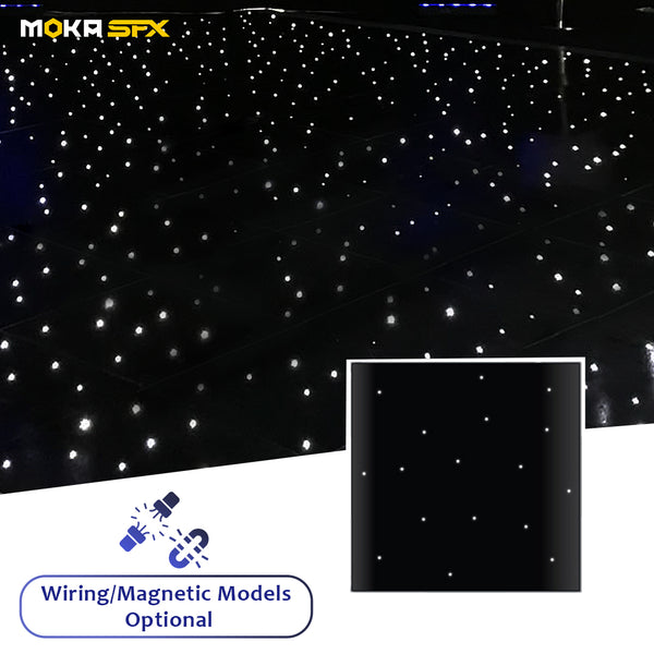 MOKA SFX MK-LD05A 50 * 50 CM Vidrio templado Starlit LED Pista de baile (Negro)