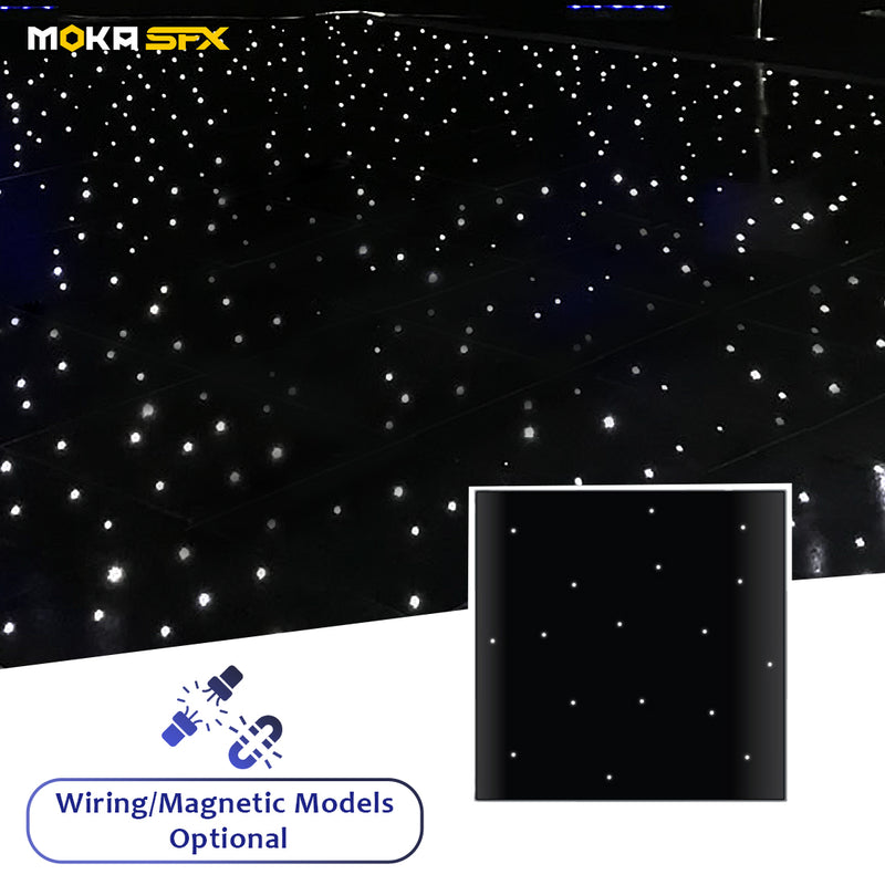 MOKA SFX MK-LD05A 50*50cm Tempered Glass Starlit LED Dance Floor (Black)