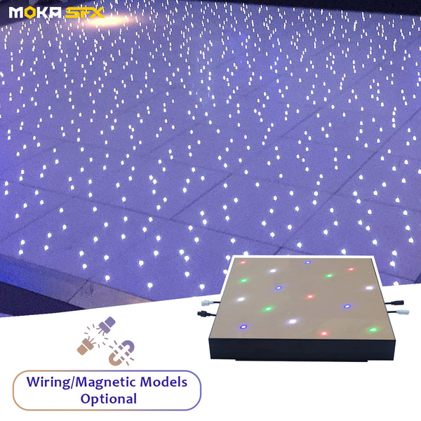 MOKA SFX MK-LD05A 50 * 50 CM Vidrio templado Starlit LED Pista de baile (Blanco)