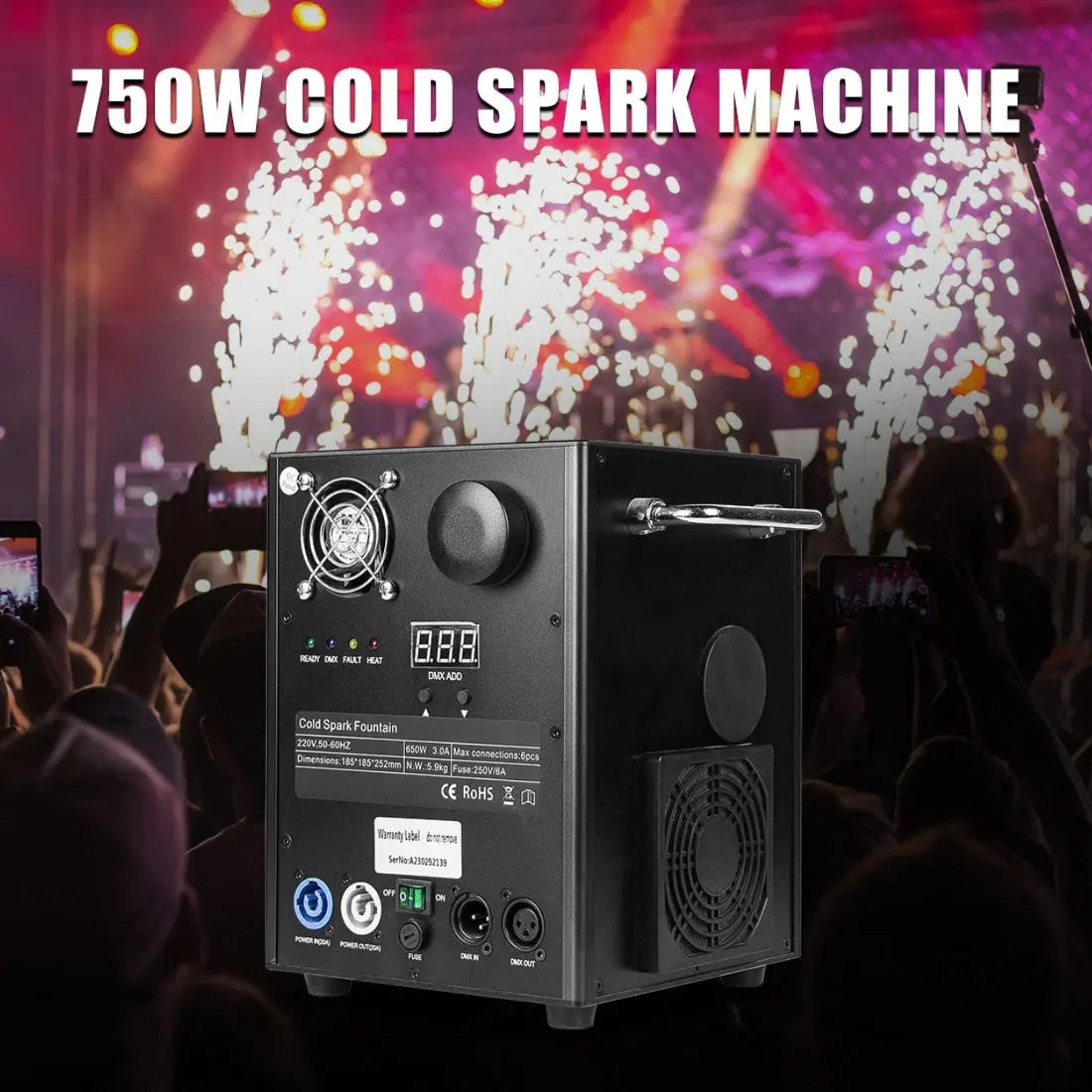 MOKA SFX MK-E11 750W Cold Spark Machine(Black) MOKA SFX