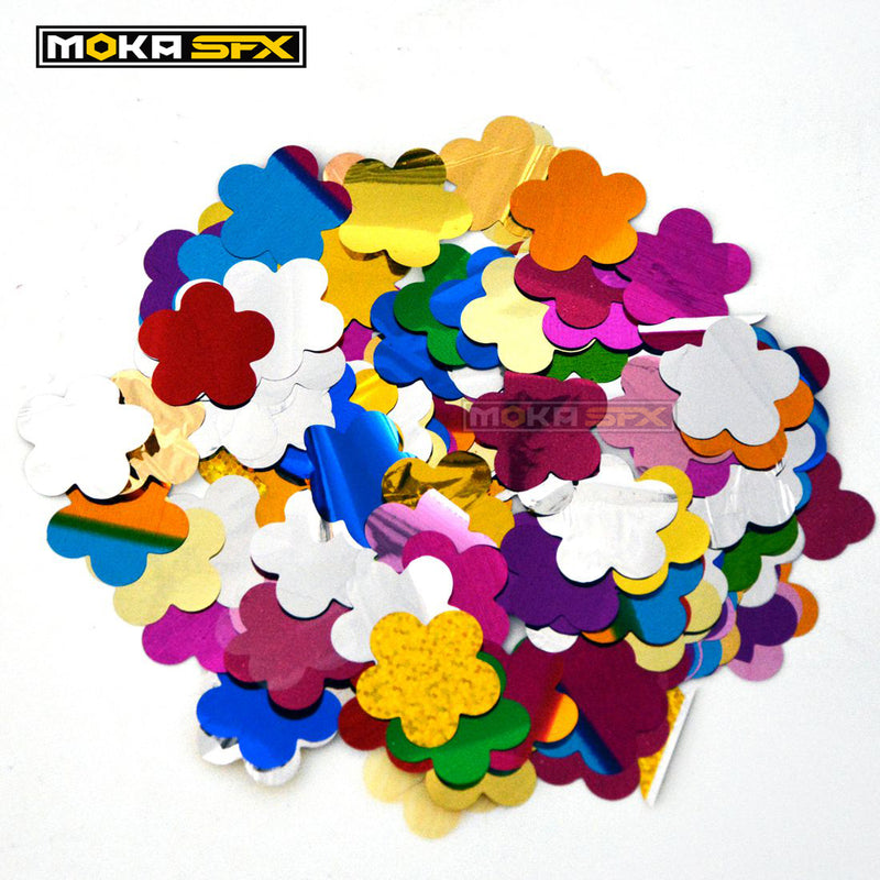 MOKA SFX Confeti metálico de flores de colores para fiestas de cumpleaños y bodas (paquete de 5 kg)